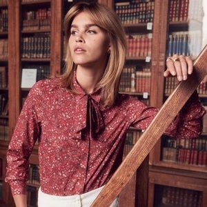 Sézane Lady Shirt in Liberty Bordeaux